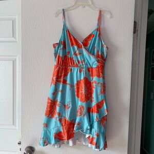 Turquoise/Orange Floral Sundress